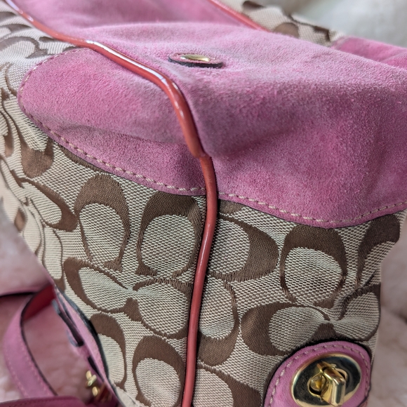 REHAB Vintage 2004 Coach Pink and Tan Signature Tote - Picture 6 of 16
